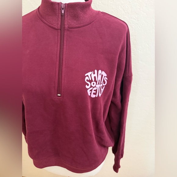 Beckham Half Zip Sweater - Burgundy - Picture 3 of 3